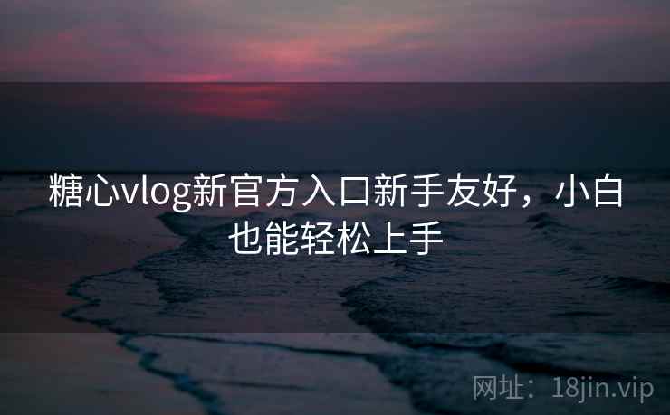 糖心vlog新官方入口新手友好，小白也能轻松上手